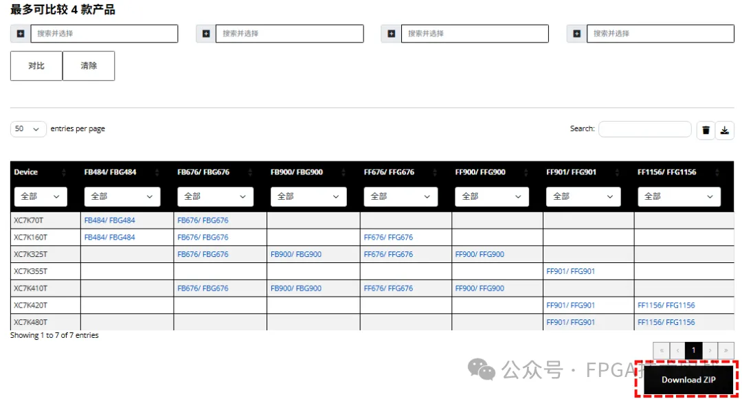 图4：K7系列FPGA封装管脚链接页面.png